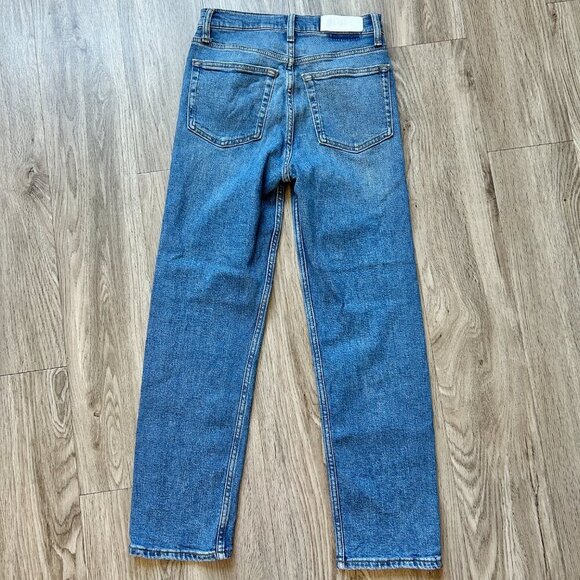 Re/Done Originals 70s Stove Pipe Denim Jeans in Dusted Blue Size 25 LIKE NEW - Picture 9 of 11